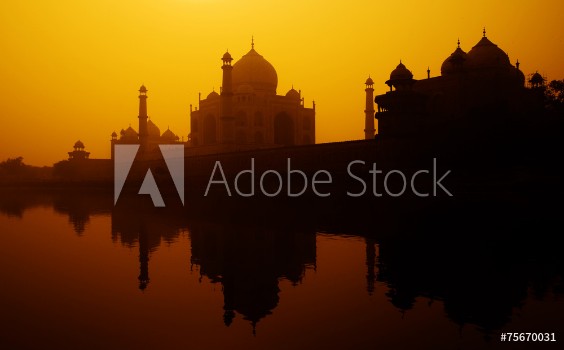 Picture of Sunset Silhouette Grand Taj Mahal Concept